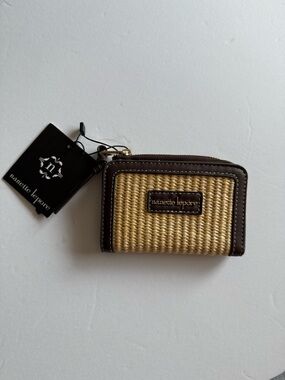 Nanette Lepore Straw With Leather Trim Wallet